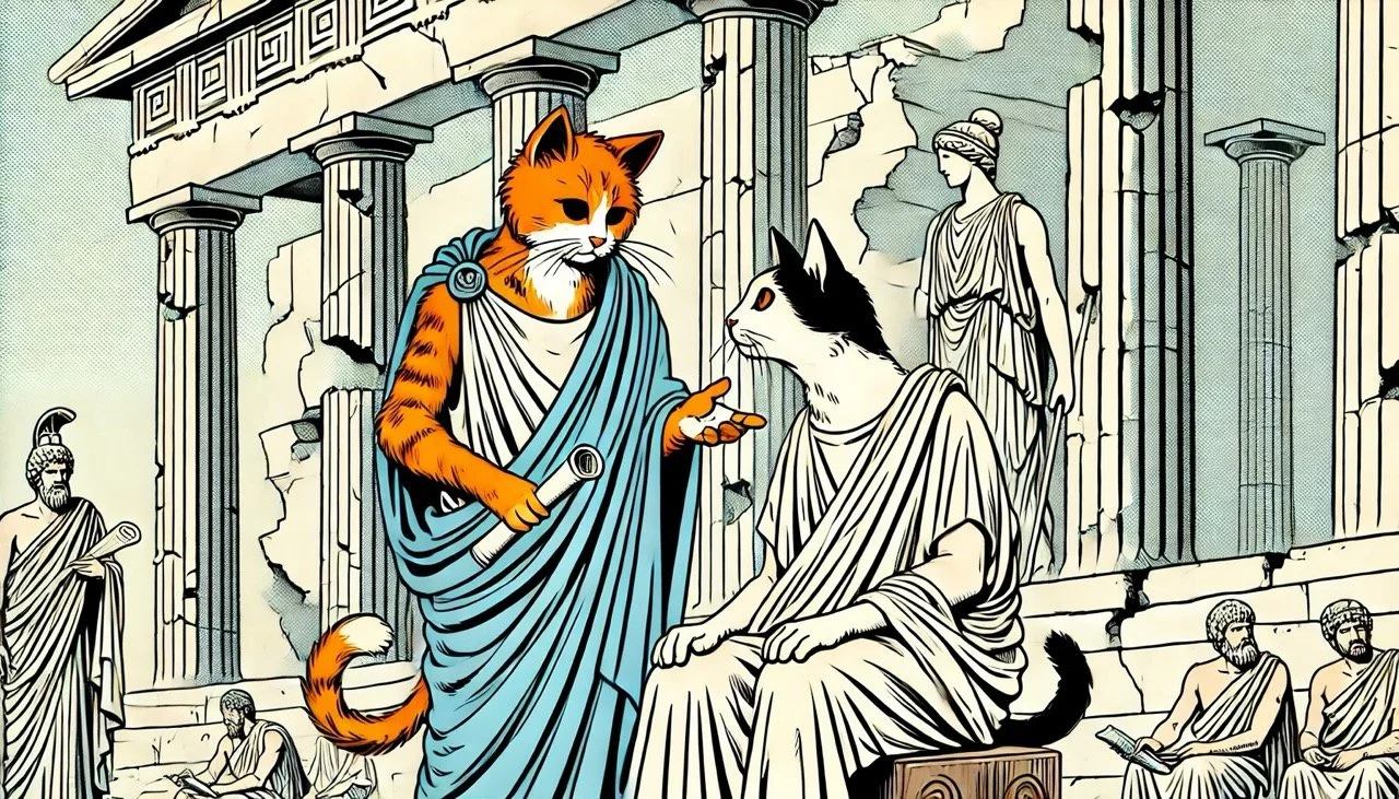 Flash Notes support - cat scholars in Ancient Greece